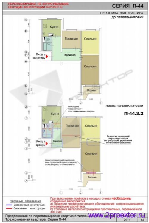Какие принципы следует учитывать при планировке П-44