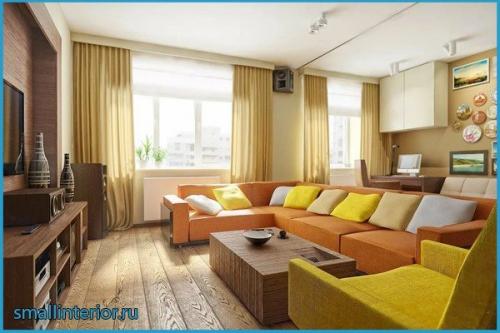 Гостиная 22 кв м дизайн. Кухня-гостиная в стиле хай-тек