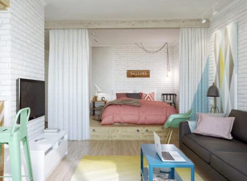 Совместить гостиную и спальню 18 кв м. Варианты оформления спальни и гостиной 18 кв. м.