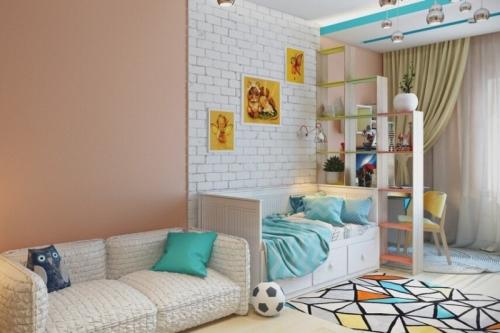 Как обустроить гостиную и детскую в одной комнате. Варианты зонирования 09 Как обустроить гостиную и детскую в одной комнате. Варианты зонирования 09