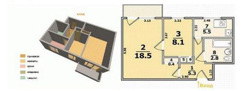 Разработка дизайн-проекта двушки линейки П44Т. Однокомнатные П-44Т 09 Разработка дизайн-проекта двушки линейки П44Т. Однокомнатные П-44Т 09