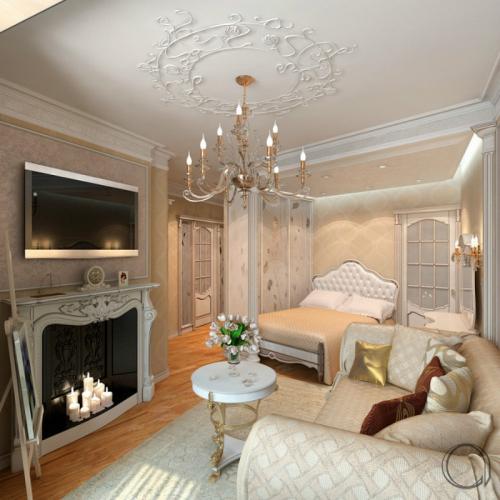 Стильные и практичные решения для разделения гостиной и спальни 14