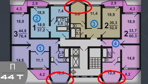 Размеры двухкомнатной квартиры П-44. Дома серии П-44 — планировка с размерами, модификации.