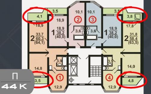 Размеры двухкомнатной квартиры П-44. Дома серии П-44 — планировка с размерами, модификации.