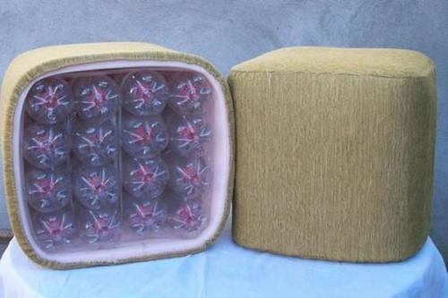 Пуфик из 5 литровых бутылок. Пуфик из пластиковых бутылок: изготавливаем маленький шедевр своими руками пошагово