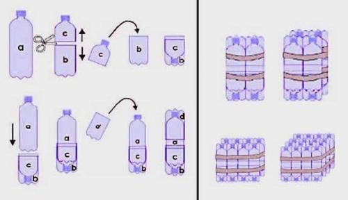 Мебель из 5 литровых пластиковых бутылок. Диван