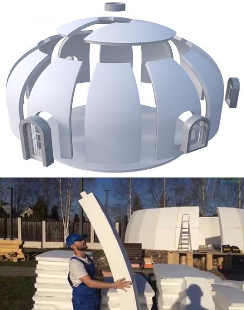 Дома из пенопласта в россии.  Сборка дома из пенополистирола